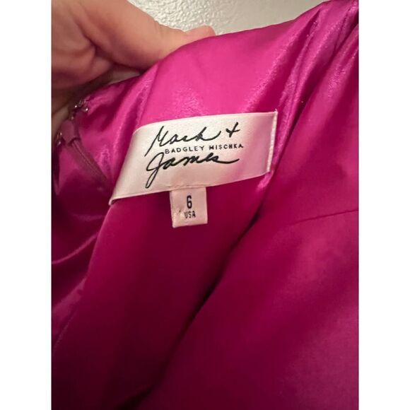 Badgley Mischka Mark + James Pink Beaded-Bust Bubble Dress Sz. 6 - Picture 5 of 8